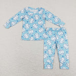 BLP0424 Baseball Star Blue Boy Pajamas Set