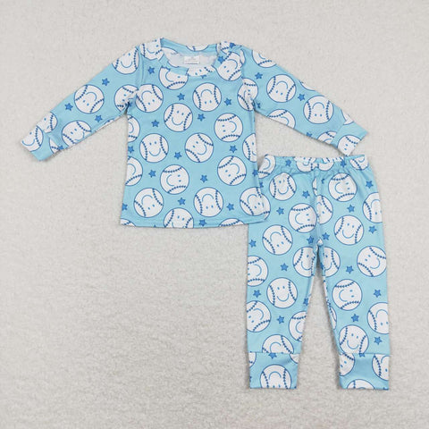 BLP0424 Baseball Star Blue Boy Pajamas Set