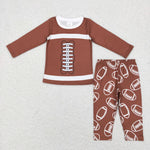BLP0426 Football Brown Boy Pajamas Set