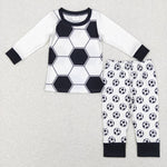 BLP0427 Football White Black Boy Pajamas Set