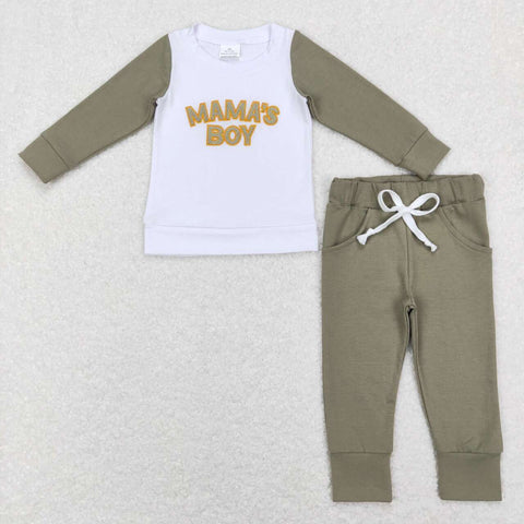 BLP0435 Embroidery MAMA'S BOY Boys Set