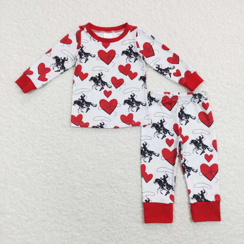 BLP0455 Love Cowboy Red Boys Pajamas Set
