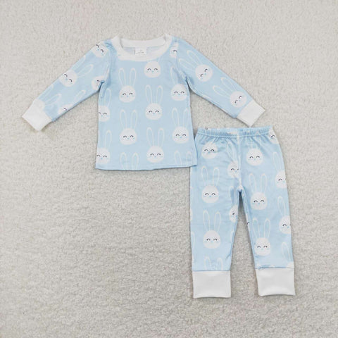 BLP0457 Easter Rabbit Blue Boy Pajamas Set