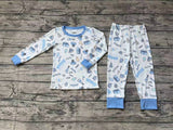 BLP0470 Happy Birthday Blue Boys Pajamas Set