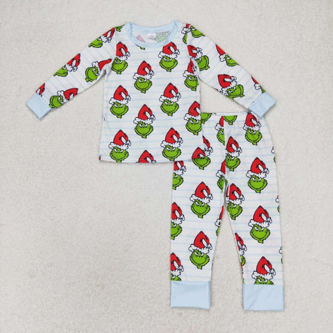 BLP0475 Bamboo Christmas Green Animal Boys Pajamas Set