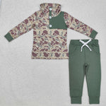 BLP0491 Hunting Camo Green Pullover Boys Set