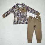 BLP0492 Hunting Camo Pullover Boys Set