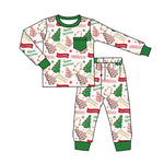 BLP0506 Christmas Happy Holidays Green Boys Pajamas Set