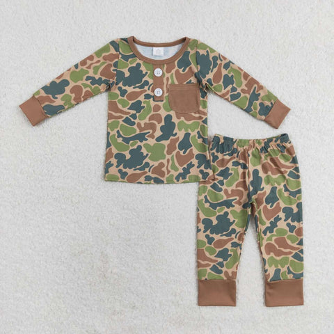 BLP0580 Bamboo Camo Boys Pajamas Set