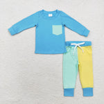 BLP0596 Colorful Blue Cotton Boys Set