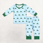 BLP0607 Bamboo Truck Green Boys Pajamas Set