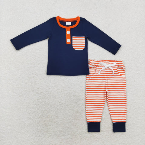 BLP0627 Orange Stripe Boys Set