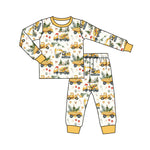 BLP0649 Bamboo Christmas Truck Yellow Boys Pajamas Set