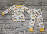 BLP0649 Bamboo Christmas Truck Yellow Boys Pajamas Set