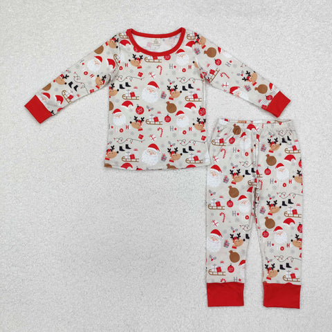 BLP0662 Bamboo Christmas Santa Gift Boys Pajamas Set