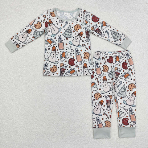 BLP0688 Bamboo Winter Snowman Boys Pajamas Set