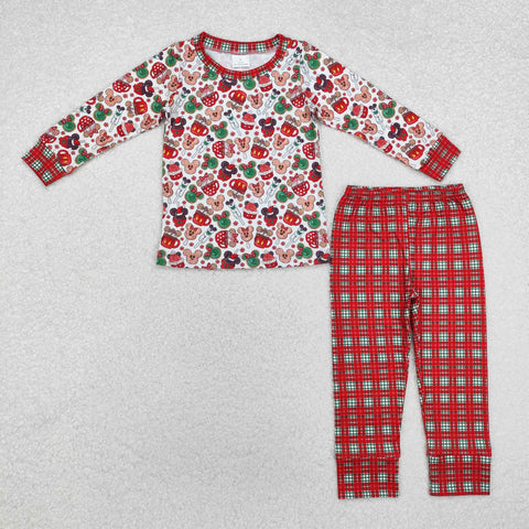 BLP0695 Christmas Cartoon Mouse Cup Boys Pajamas Set