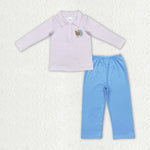 BLP0698 Thanksgiving Turkey Embroidery Boys Set