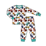 BLP0735 Bamboo Truck Mint Green Boys Pajamas Set