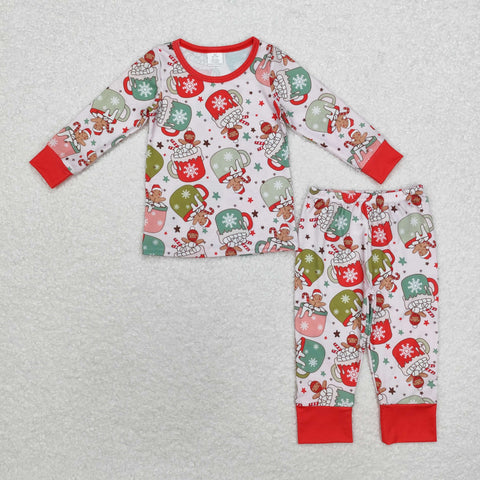 BLP0783 Bamboo Christmas Cup Red Boys Pajamas Set