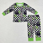 BLP0801 Halloween Movies Green Boys Pajamas Set