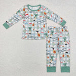 BLP0804 Bamboo Christmas Elf Green Boys Pajamas Set