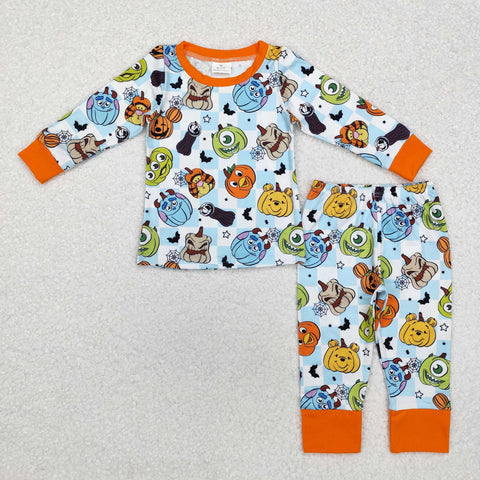 BLP0809 Halloween Cartoon Pumpkin Boys Pajamas Set