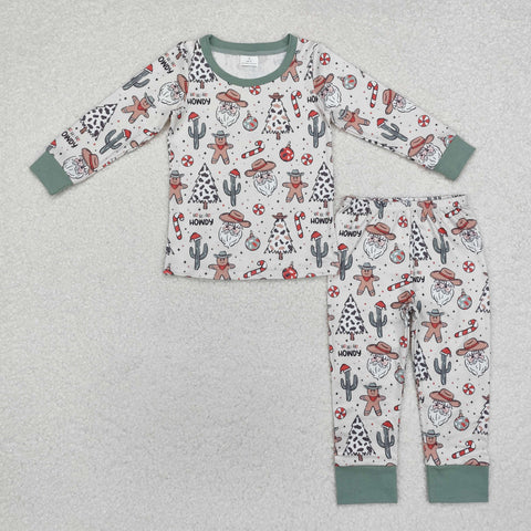 BLP0817 Howdy Santa Cactus Boys Pajamas Set