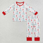 BLP0818 Bamboo Christmas Tree Gift Boys Pajamas Set