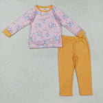BLP0835 Pumpkin Orange Boys Pajamas Set