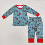 BLP0850 Bamboo Christmas Dog Bone Boys Pajamas Set