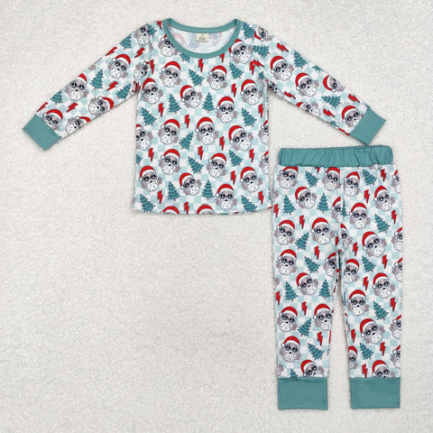 BLP0859 Bamboo Christmas Santa Trees Boys Pajamas Set