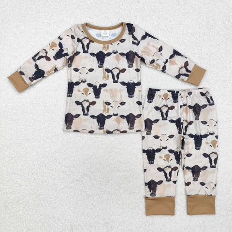 BLP0860 Bamboo Western Cows Boys Pajamas Set