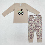 BLP0886 Embroidery Car Dog Camo Boys Set