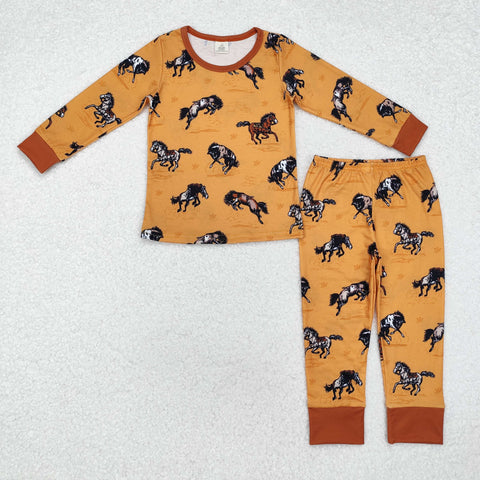 BLP0899 Western Cowboy Horse Boys Pajamas Set