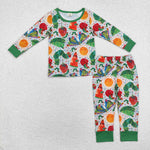 BLP0909 Bamboo Caterpillar Green Boys Pajamas Set