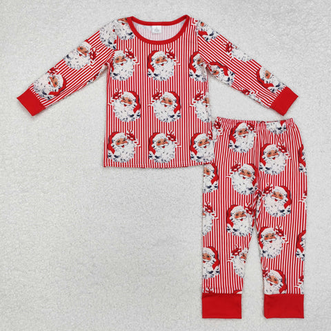 BLP0917 Bamboo Christmas Santa Red Boys Pajamas Set