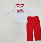 BLP0932 Embroidery Valentine's Day Truck Love Red Boys Set