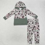 BLP0935 Hunting Camo Green Hoodie Pullover Boys Set