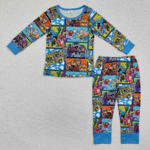 BLP1009 Bamboo Cartoon Kids Boys Pajamas Set