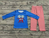 Preorder BLP1027 Blue Red Stripe Boys Set