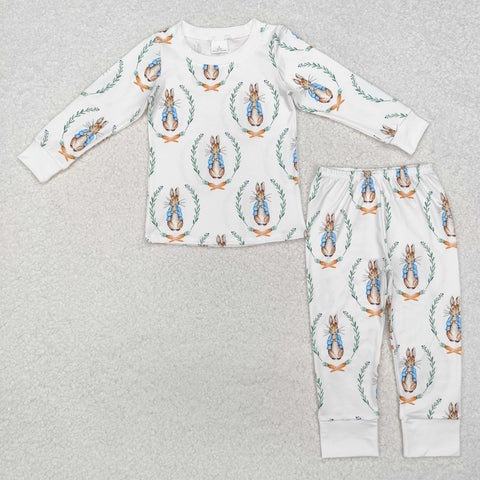 BLP1029 Easter Cartoon Rabbit Boys Pajamas Set