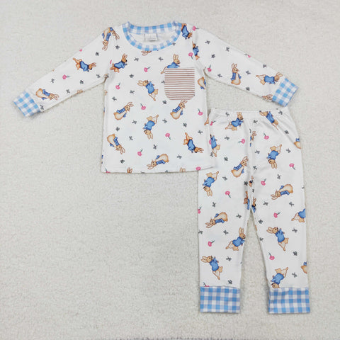 BLP1046 Easter Cartoon Rabbit Boys Pajamas Set