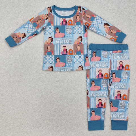 BLP1059 Running Of Fruit Snacks Blue Boys Pajamas Set