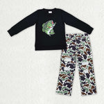 BLP1061 Fishing Vinyl Camo Jeans 2 Pcs Boy's Set