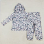 BLP1062 Hunting Camo Grey Hooded Boys Jogger Set