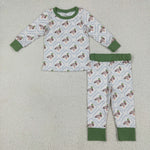 BLP1086 Mallard Ducks Green Boys Pajamas Set