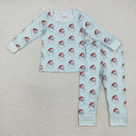 BLP1090 Christmas Santa Blue Boys Pajamas Set