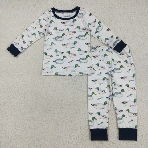 BLP1121 Mallard Ducks Navy Boys Pajamas Set