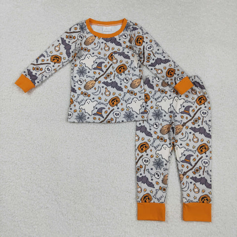 BLP1147 Halloween Ghost Pumpkin Boys Pajamas Set
